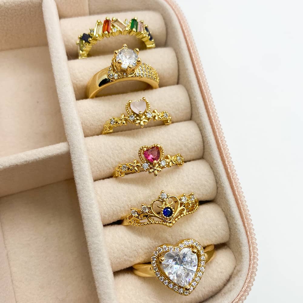 18k gold plated rings for women