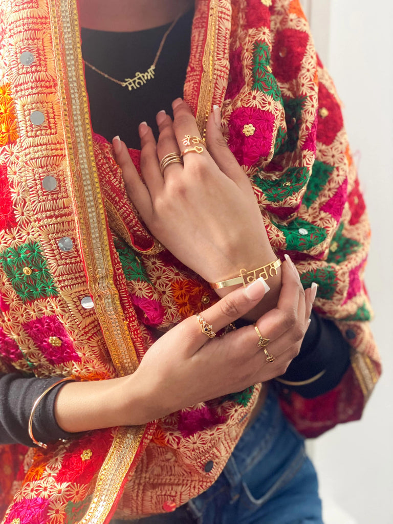 Punjabi Inspired Jewellery with Modern and Punjabi Phulkari Dupatta Chunni