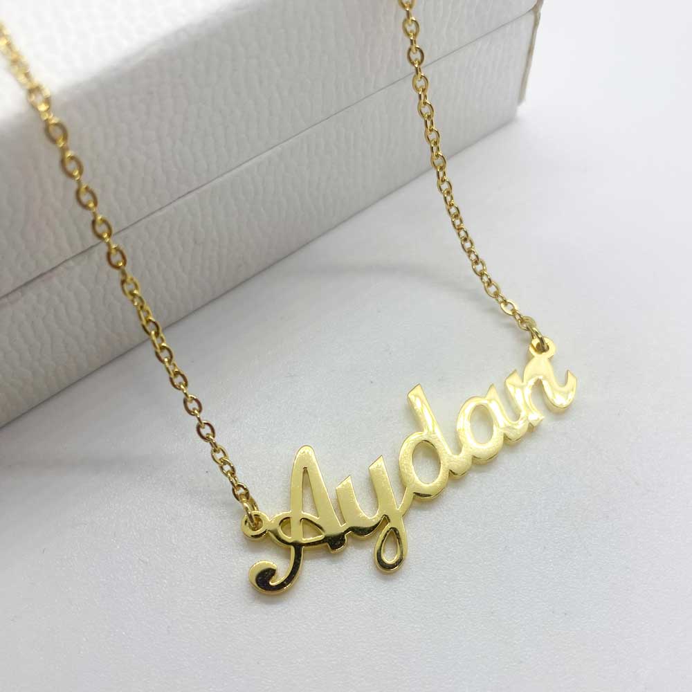 18ct gold plated name necklace with name aydan