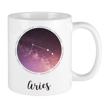 maroon purple aries celestial astrology zodiac mug