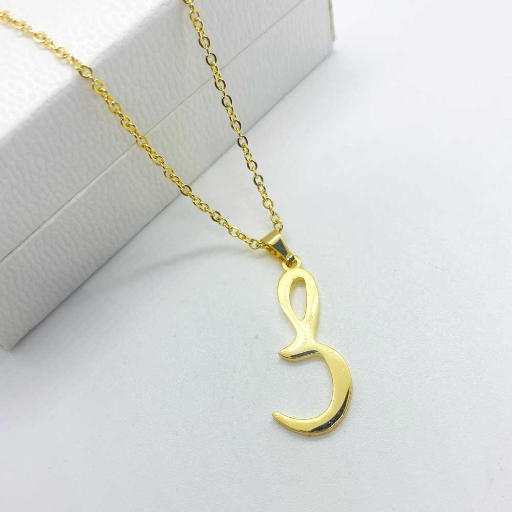 bespoke arabic letter arabic initial pendant necklace for women in 18ct gold plated