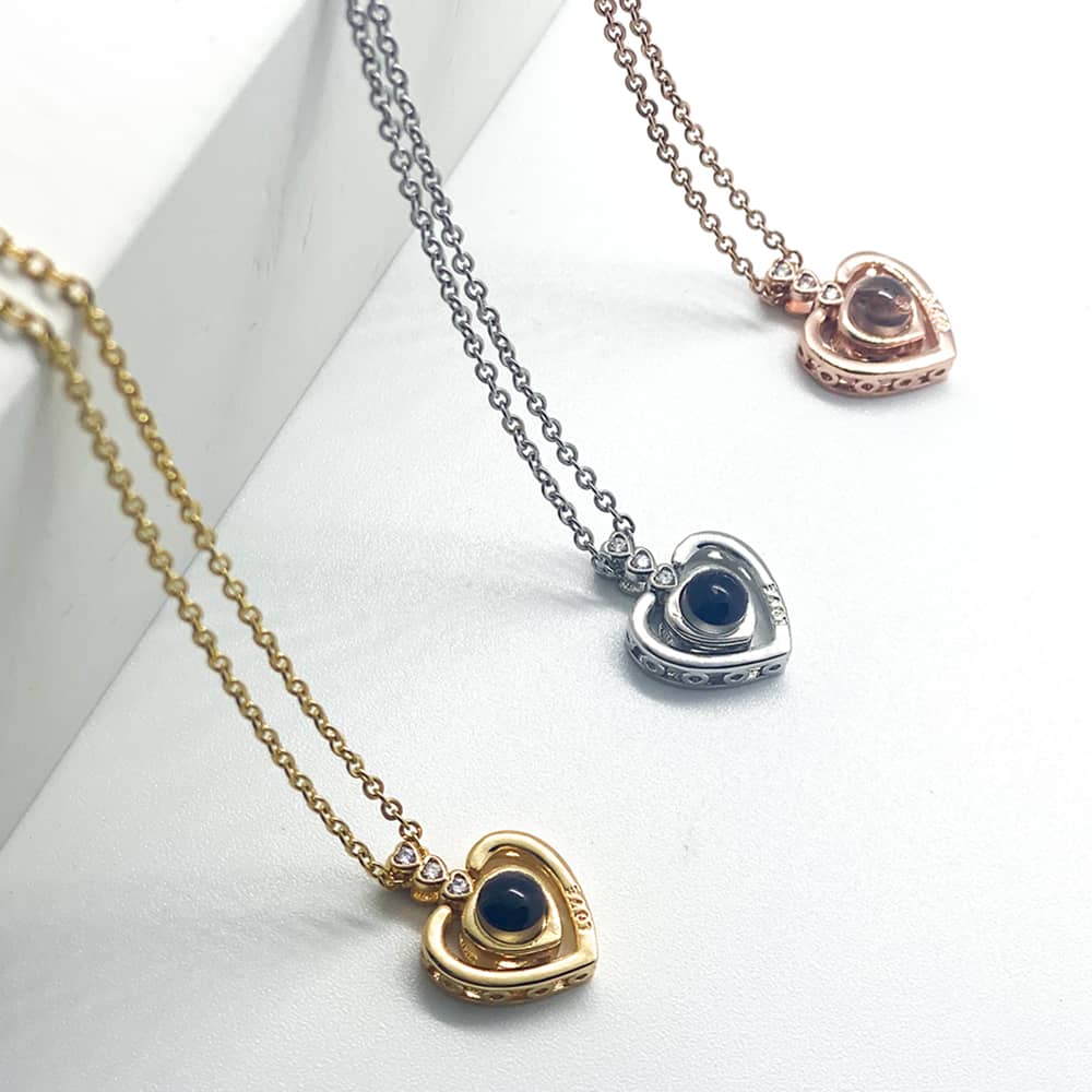 Hidden Photo Necklace in 18k gold plated