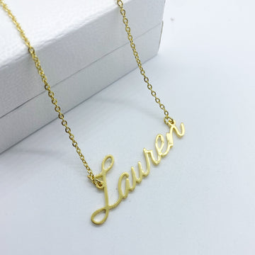 Lauren 18ct gold plated english name necklace