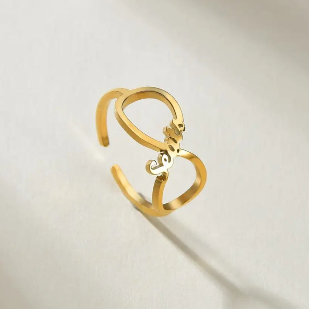 Custom Infinity Personalised Name Ring – ArtByZakia
