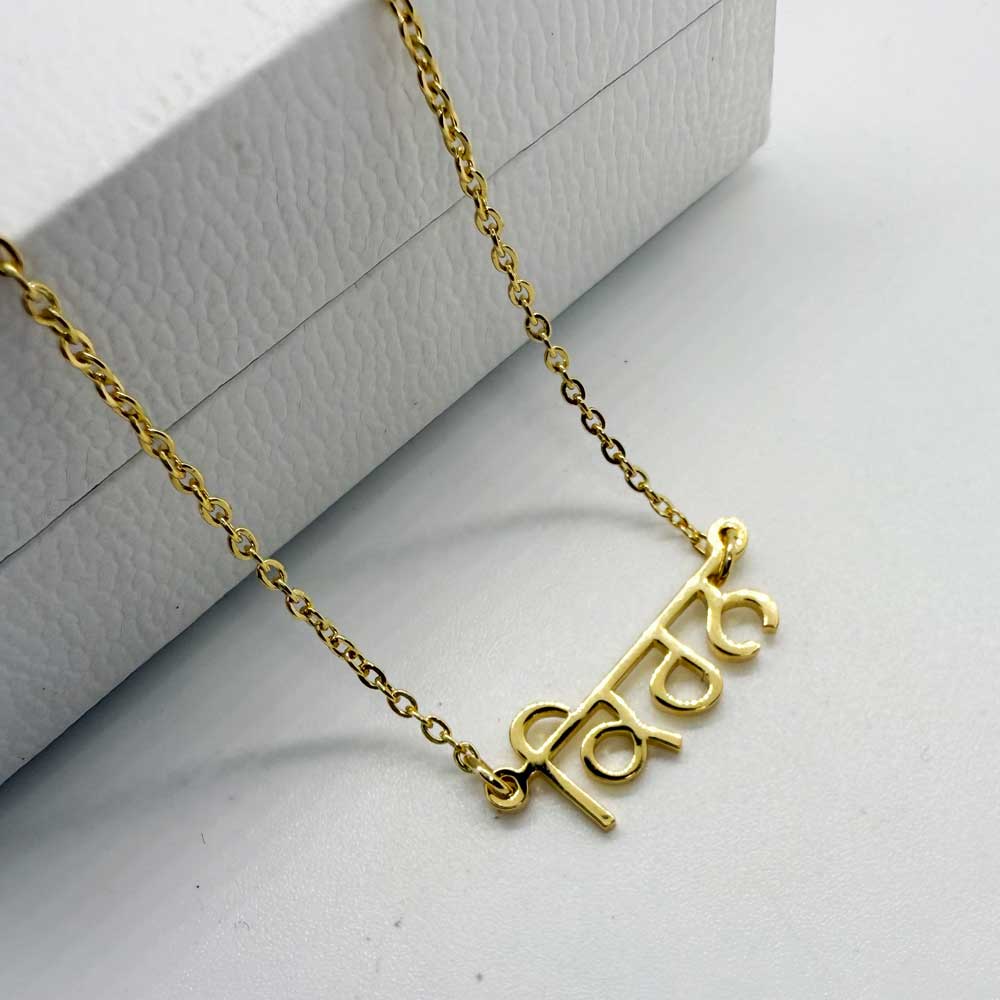 18ct gold plated name necklace in punjabi with name kiran