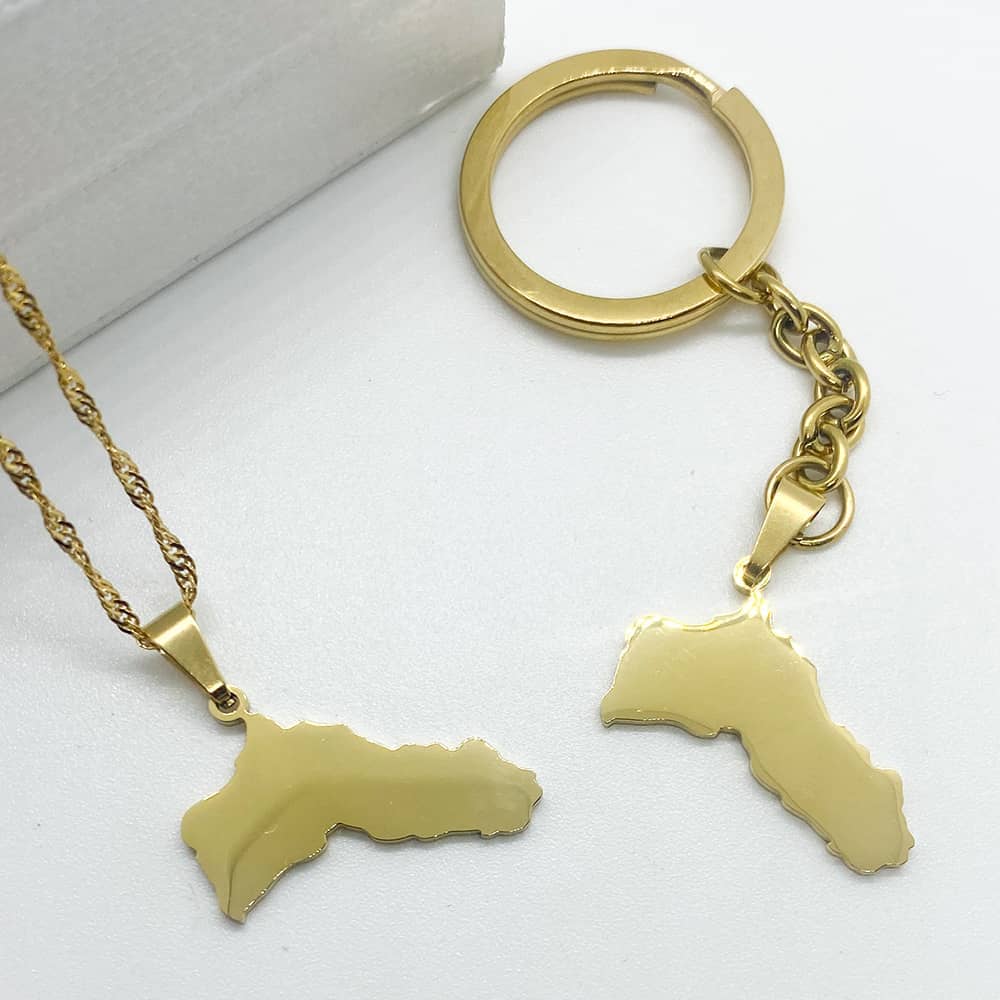 Kurdistan map necklace in 18k gold plated
