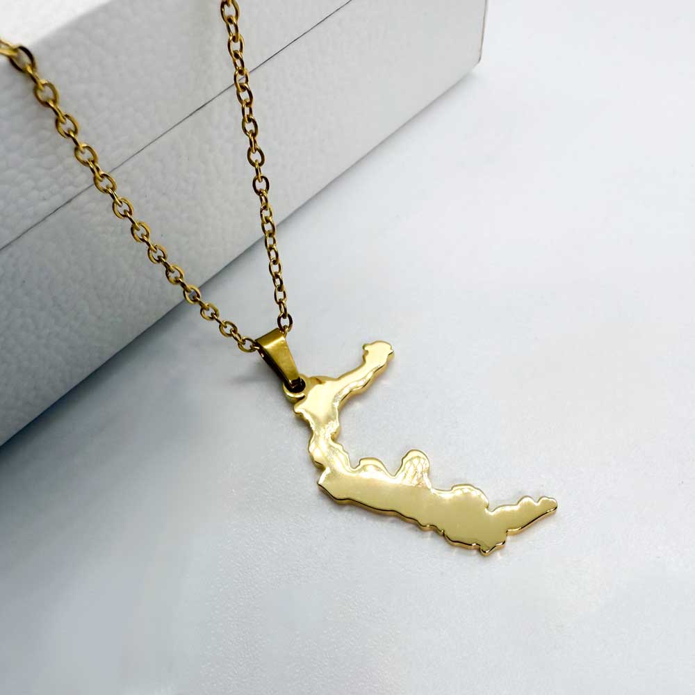 map pendant necklace of Pakistan side of Kashmir in 18ct gold plating