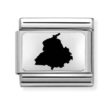 stainless teel charm with punjab india map engraved