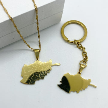 18ct gold plated afghanistan map pendant