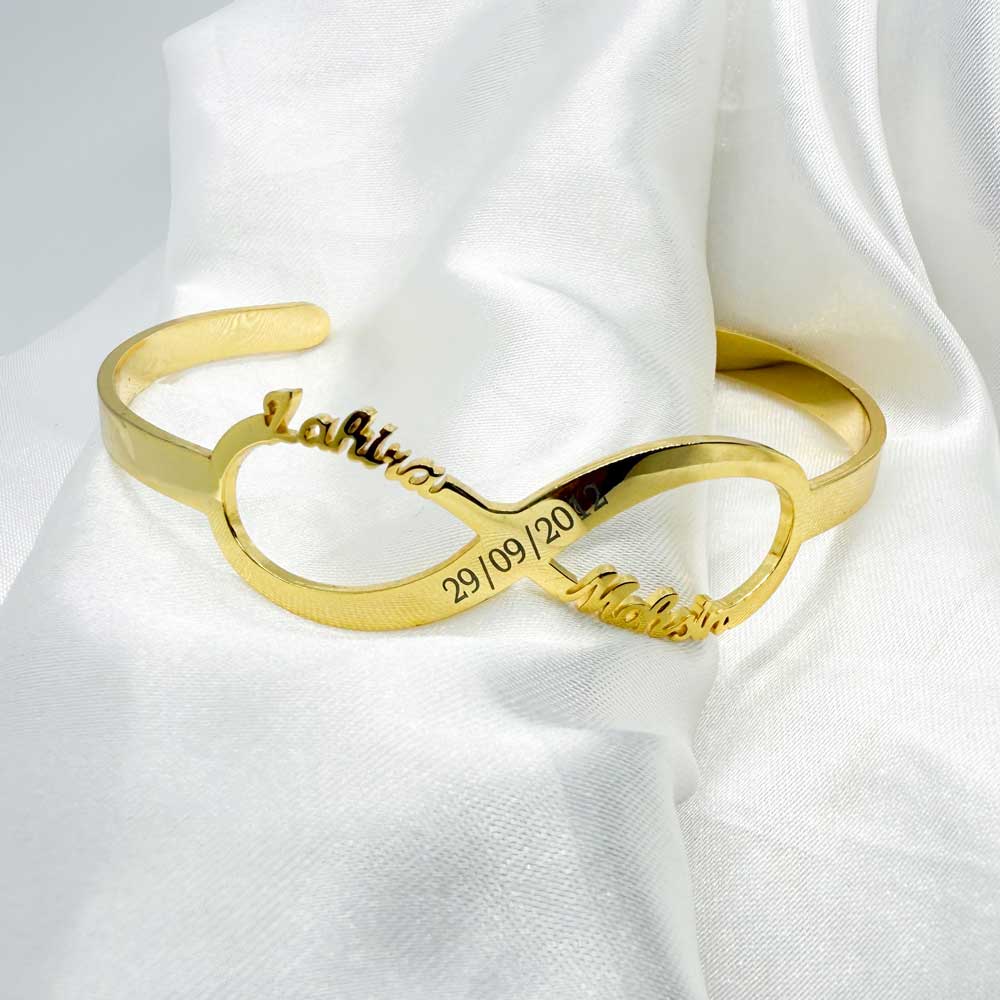 Infinity Bangle Design Custom Infinity Adjustable Personalised Bangle for Women – ArtByZakia
