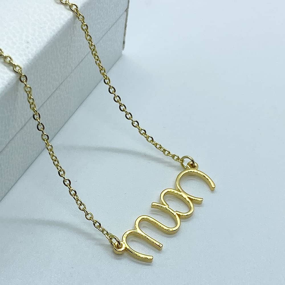 custom malayalam name necklace in 18k gold plated