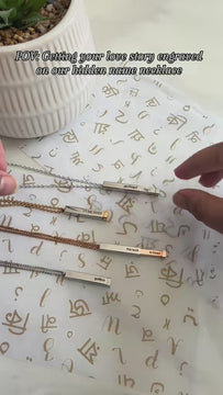 video of revealing hidden name engraved inside hidden name necklace