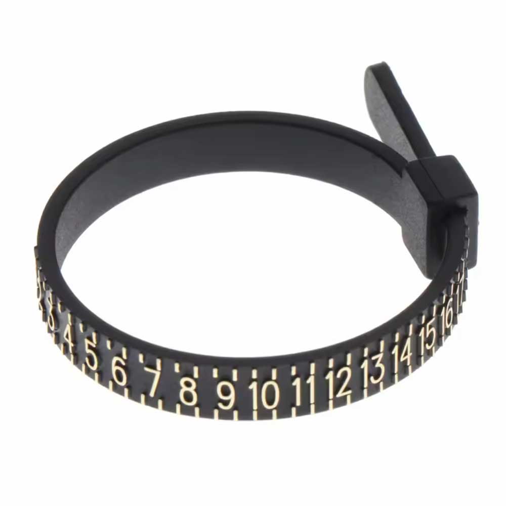 us ring sizer measuring tool in black