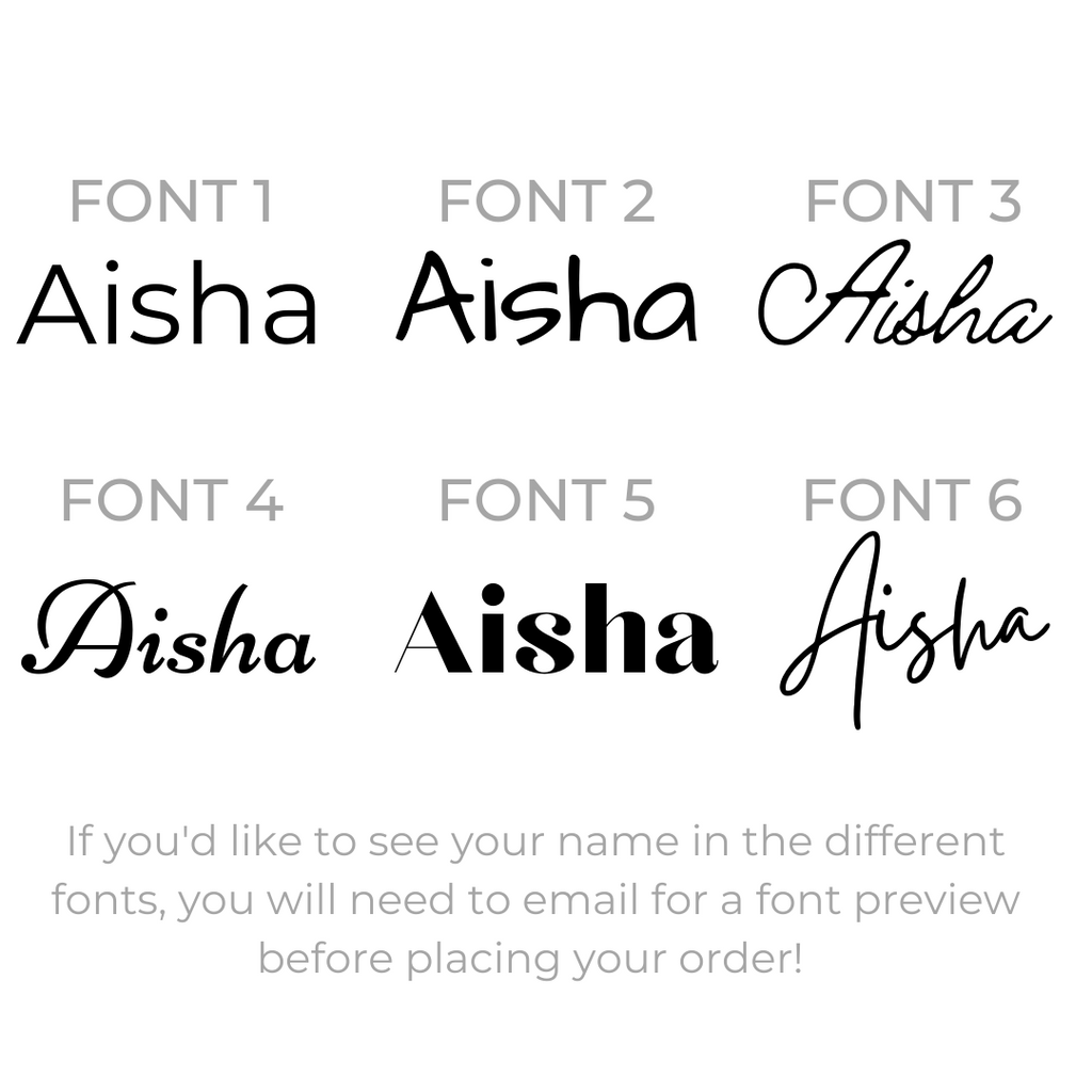 english name font chart