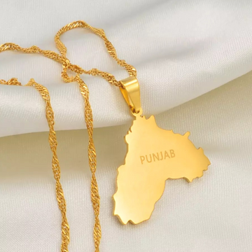 Undivided Punjab Map Necklace Keychain in 18ct gold plated