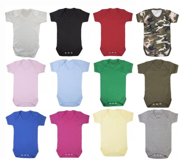 baby bodysuit colour chart